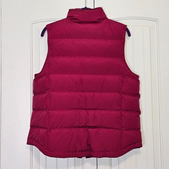 Women's Talbots Down/Feather Puffer Vest Cranberry‎ Red Pockets Size M - Picture 2 of 6